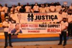 Familiares e amigos do vereador Pablo Campos, assassinado no município de Andorinha, realizam manifestação pedindo justiça para o crime