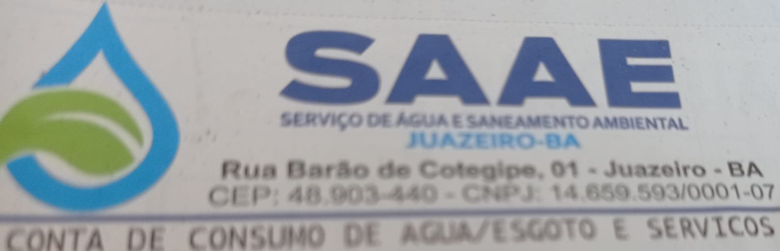 CONTA AGUA SAAE
