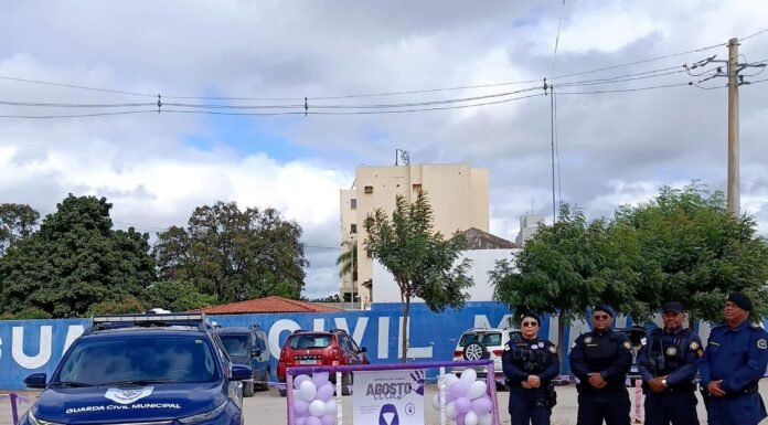 Agosto Lilás: Guarda Civil de Juazeiro realiza ação no mês de conscientização pelo fim da violência contra a mulher