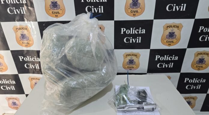 Operação Nordeste Integrado: Polícia Civil apreende arma, munição e quase 5 quilos de maconha em posse de um adolescente de 17 anos no bairro Coreia, em Juazeiro