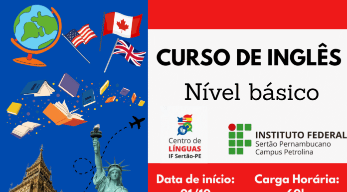 Inscrições para curso gratuito de Inglês Básico no IFSertãoPE campus Petrolina se encerram hoje